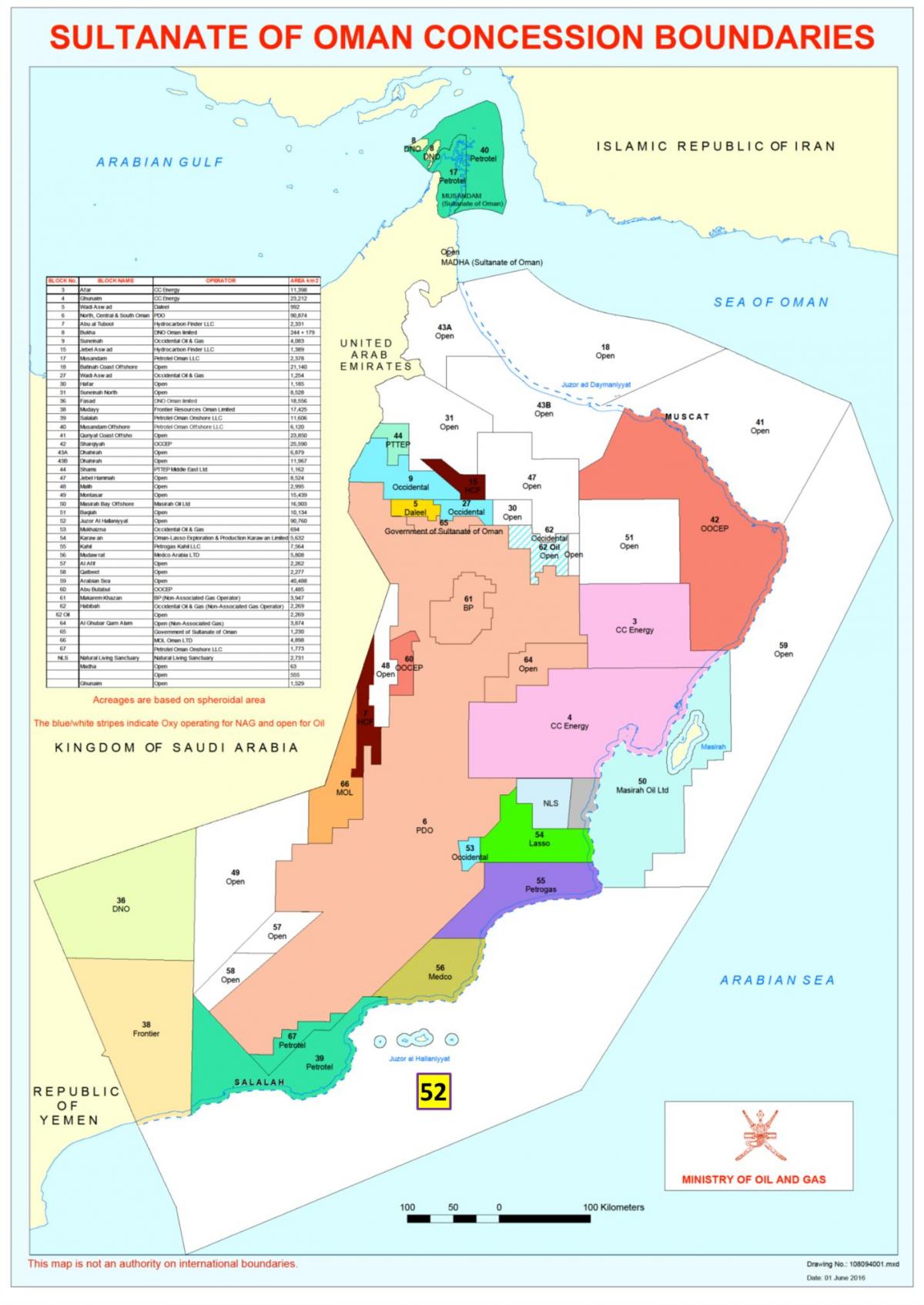 mapa de Omán concesión