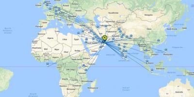 Oman air vuelo mapa de la ruta
