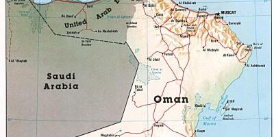 Omán mapa con las ciudades