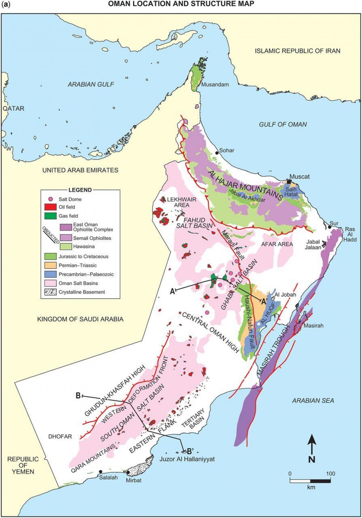 mapa de Omán geología
